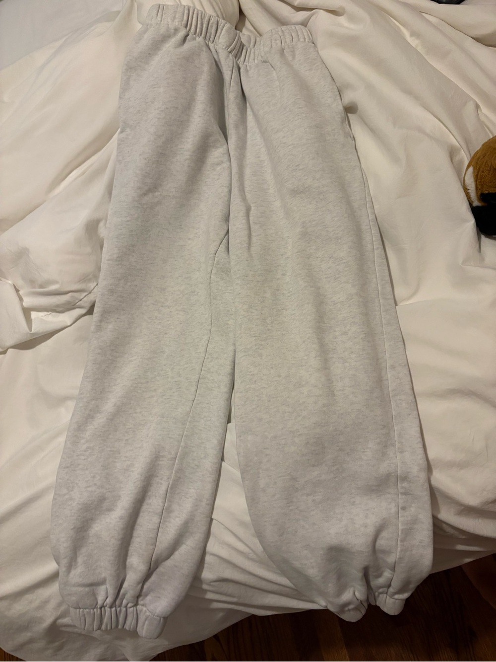 Brandy Cozy Elastic-Waist Gray Sweatpants
